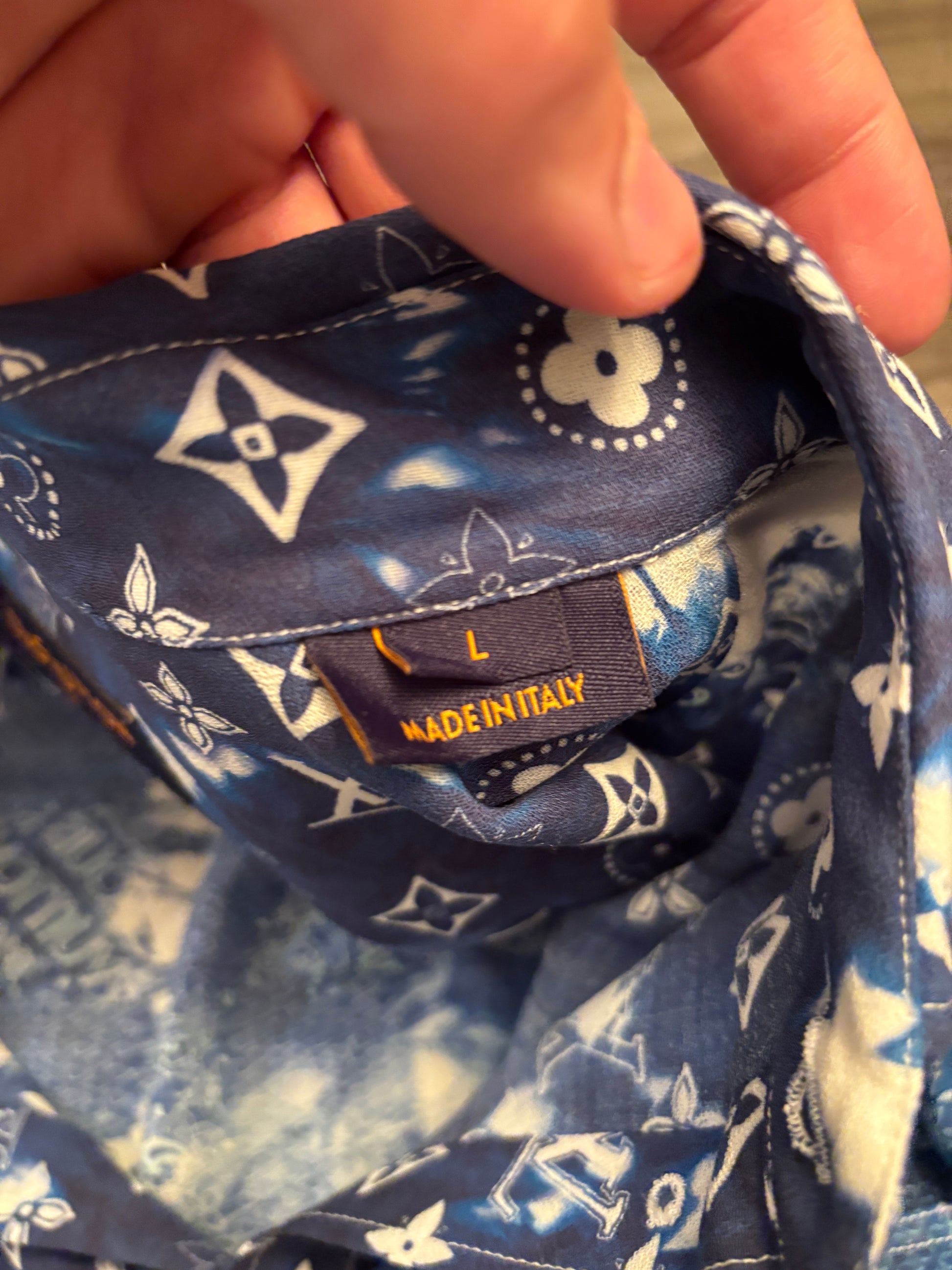 LV Monogram Bandana Hook Detail Long-Sleeved Shirt - Size L