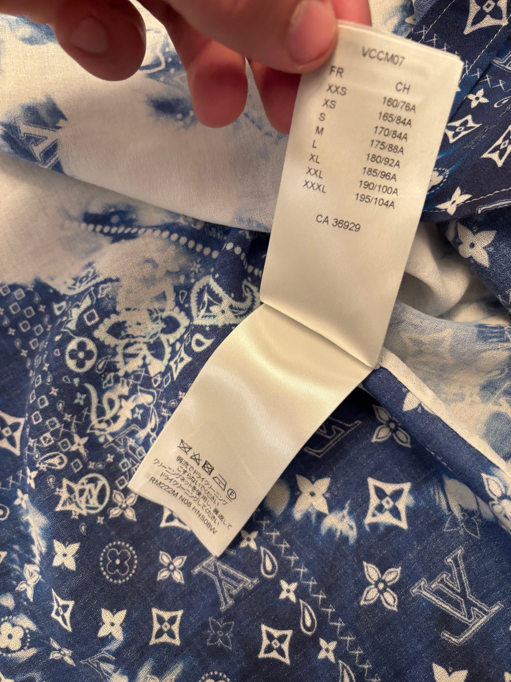 LV Monogram Bandana Hook Detail Long-Sleeved Shirt - Size L