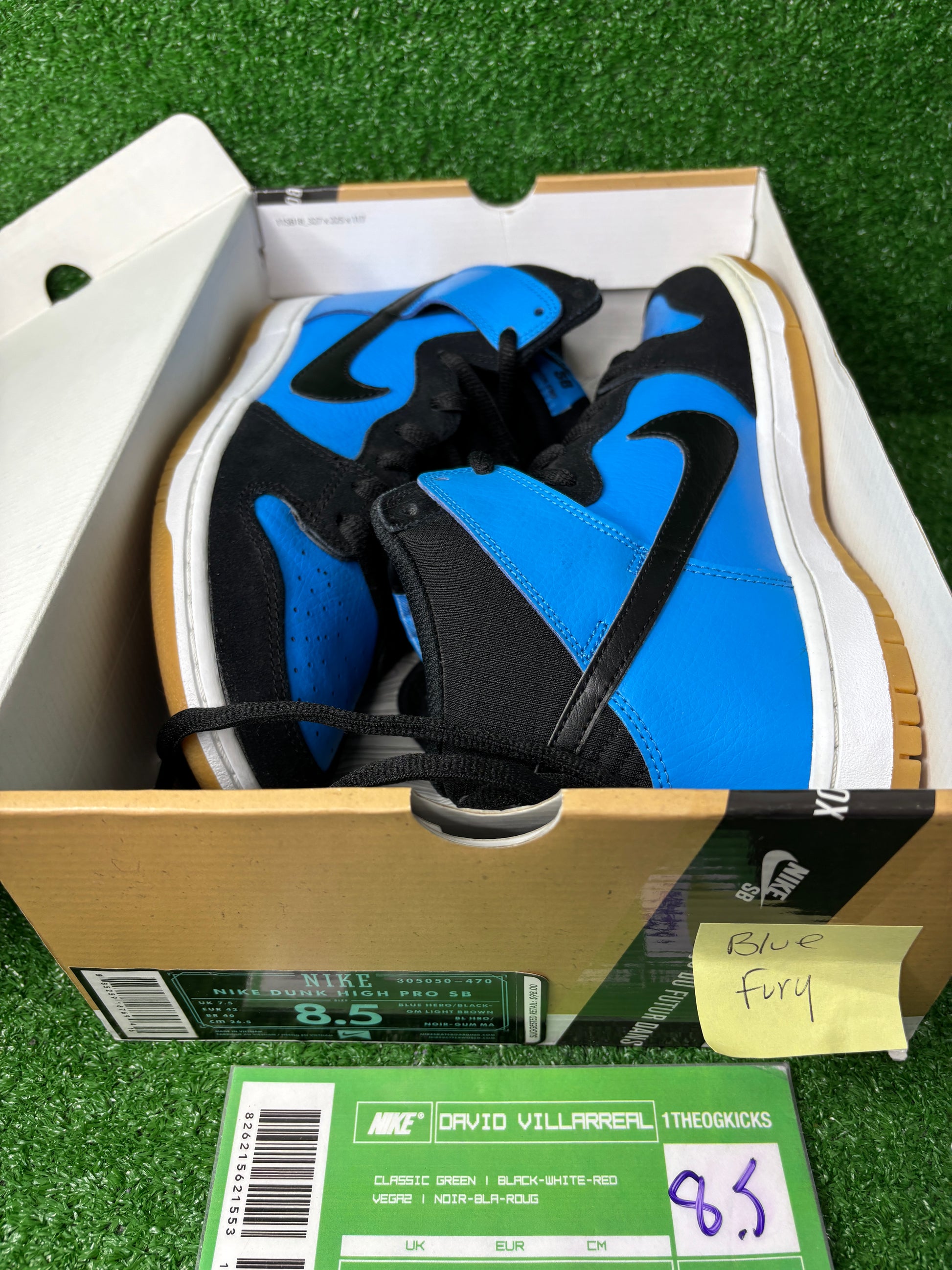 Nike Sb Blue Fury Highs - Size 8.5