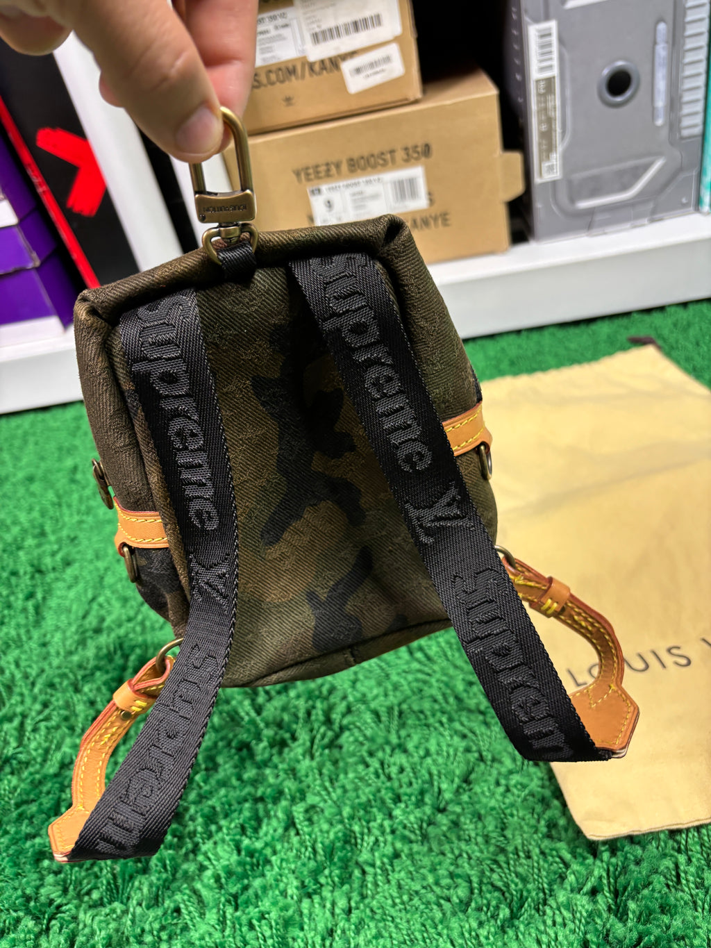 LV x Supreme Apollo Camo Collab Keychain Backpack
