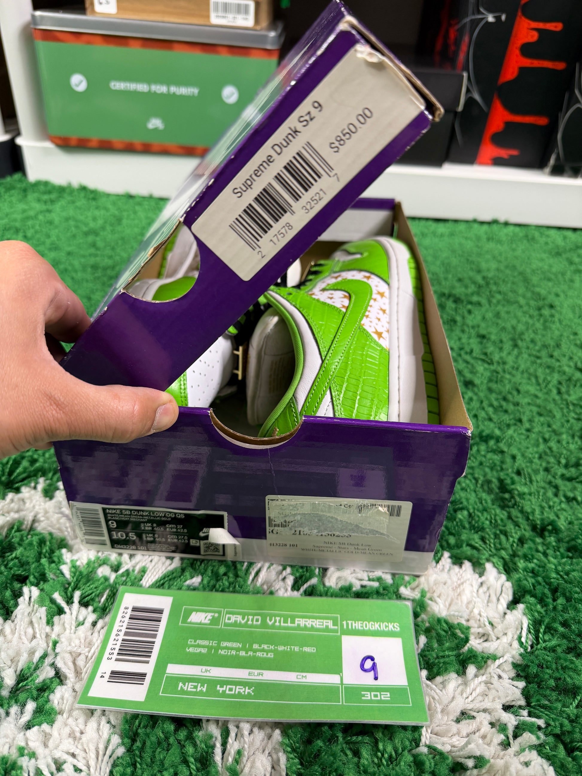 Nike Sb Supreme Mean Green's - Size 9