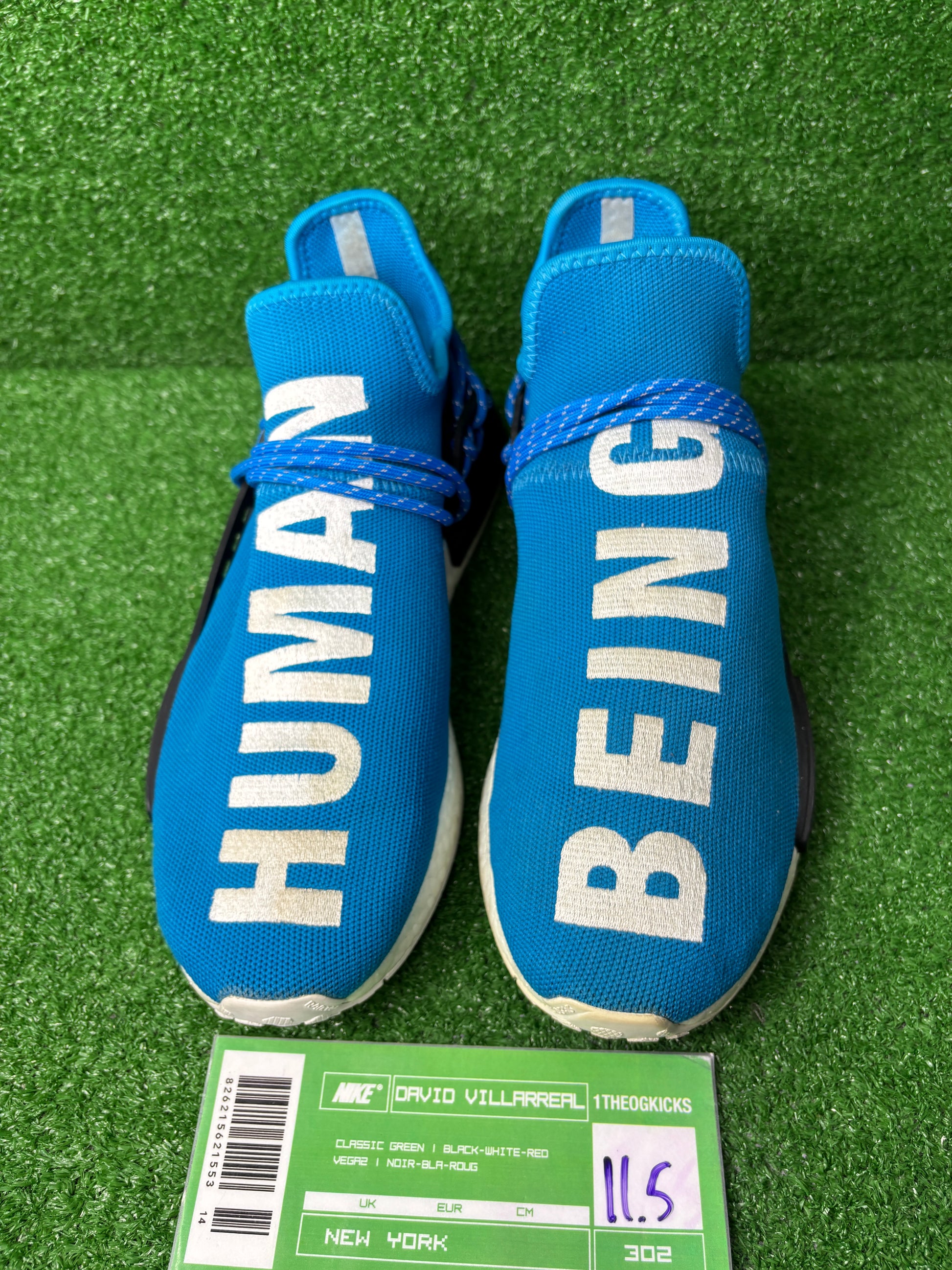 Addidas Pharrell x NMD Human Race 'Sharp Blue' - Size 11.5
