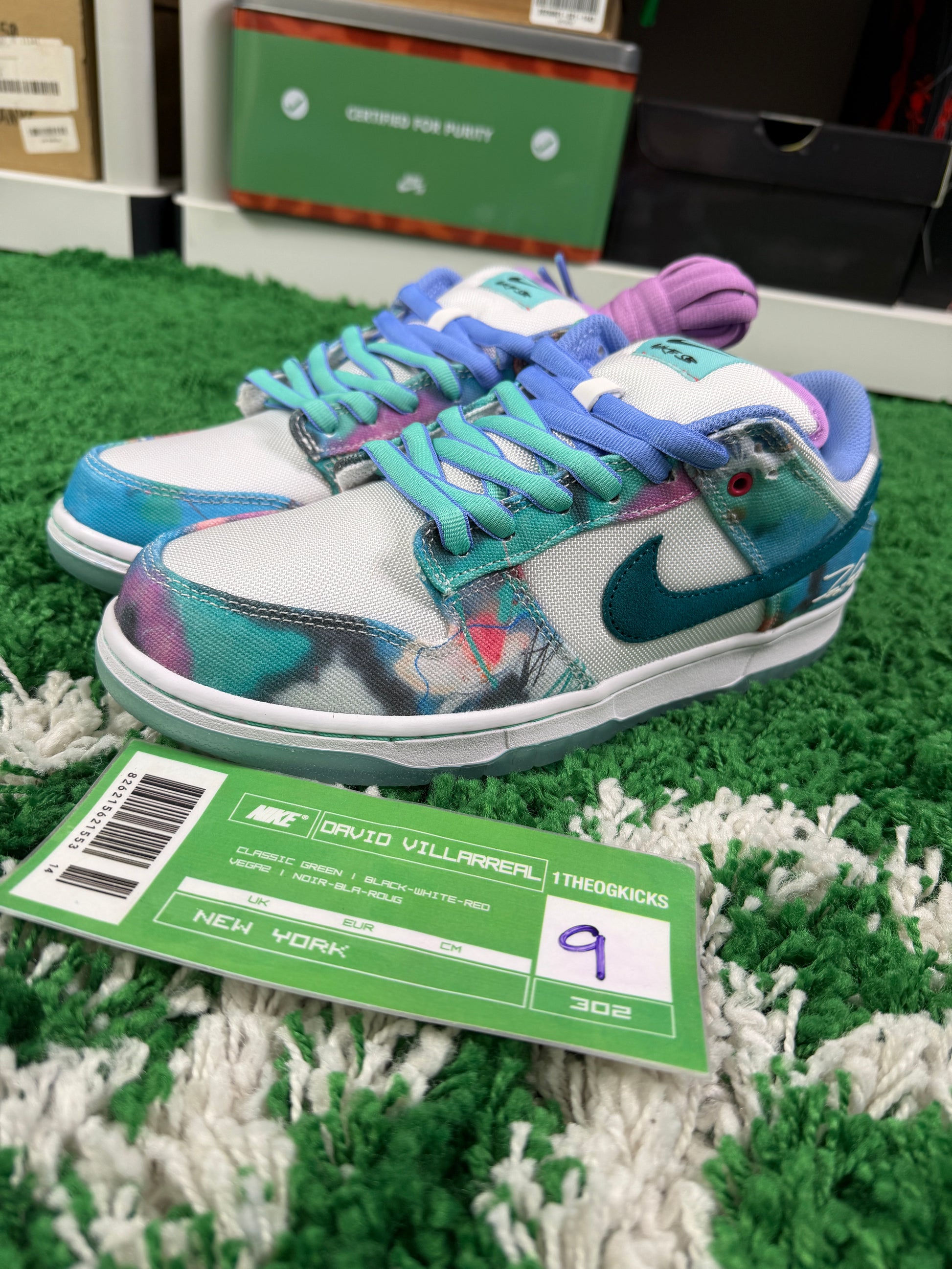 Nike Sb Futura Laboratories Bleached Aqua - Size 9