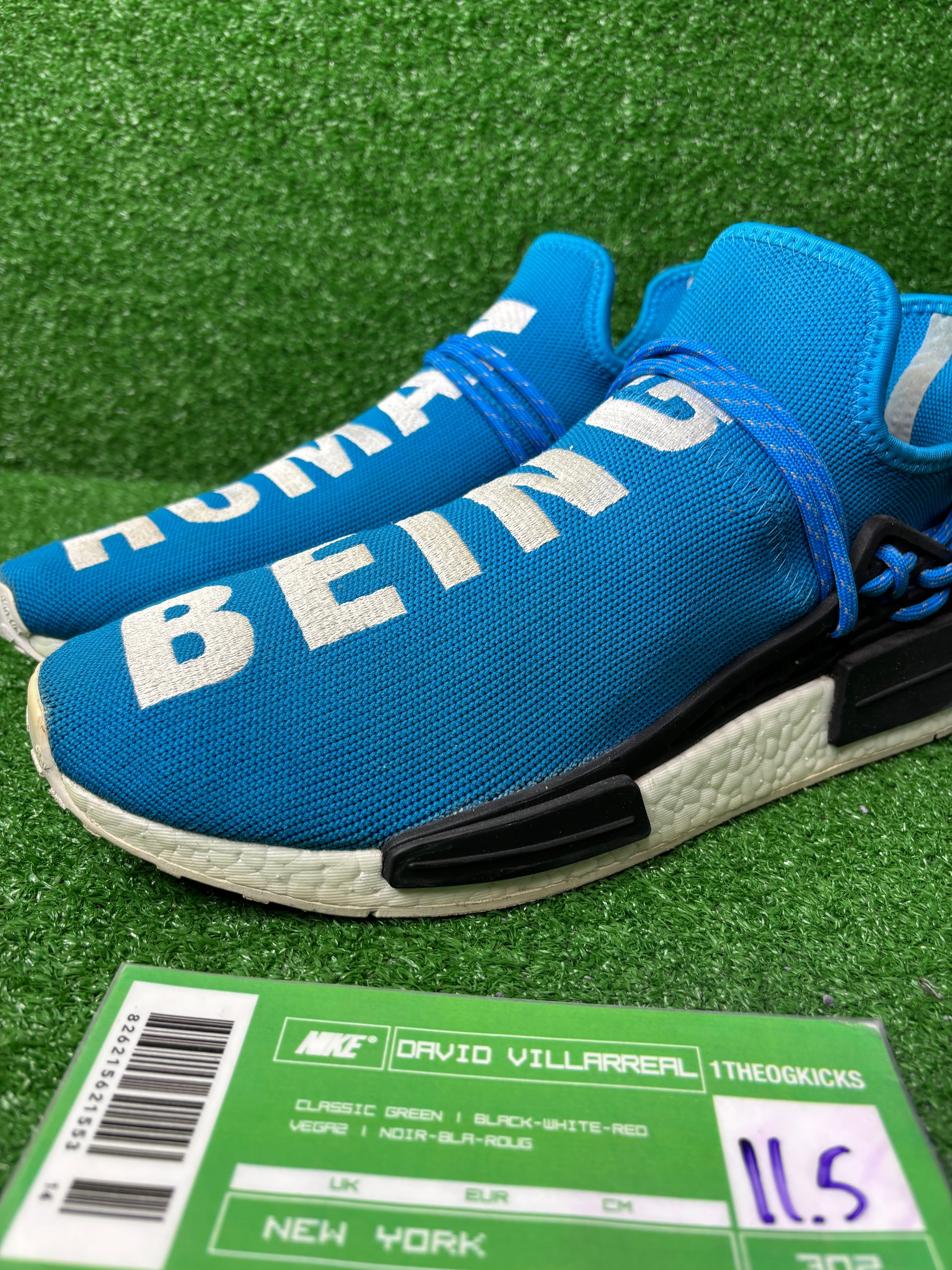 Addidas Pharrell x NMD Human Race 'Sharp Blue' - Size 11.5