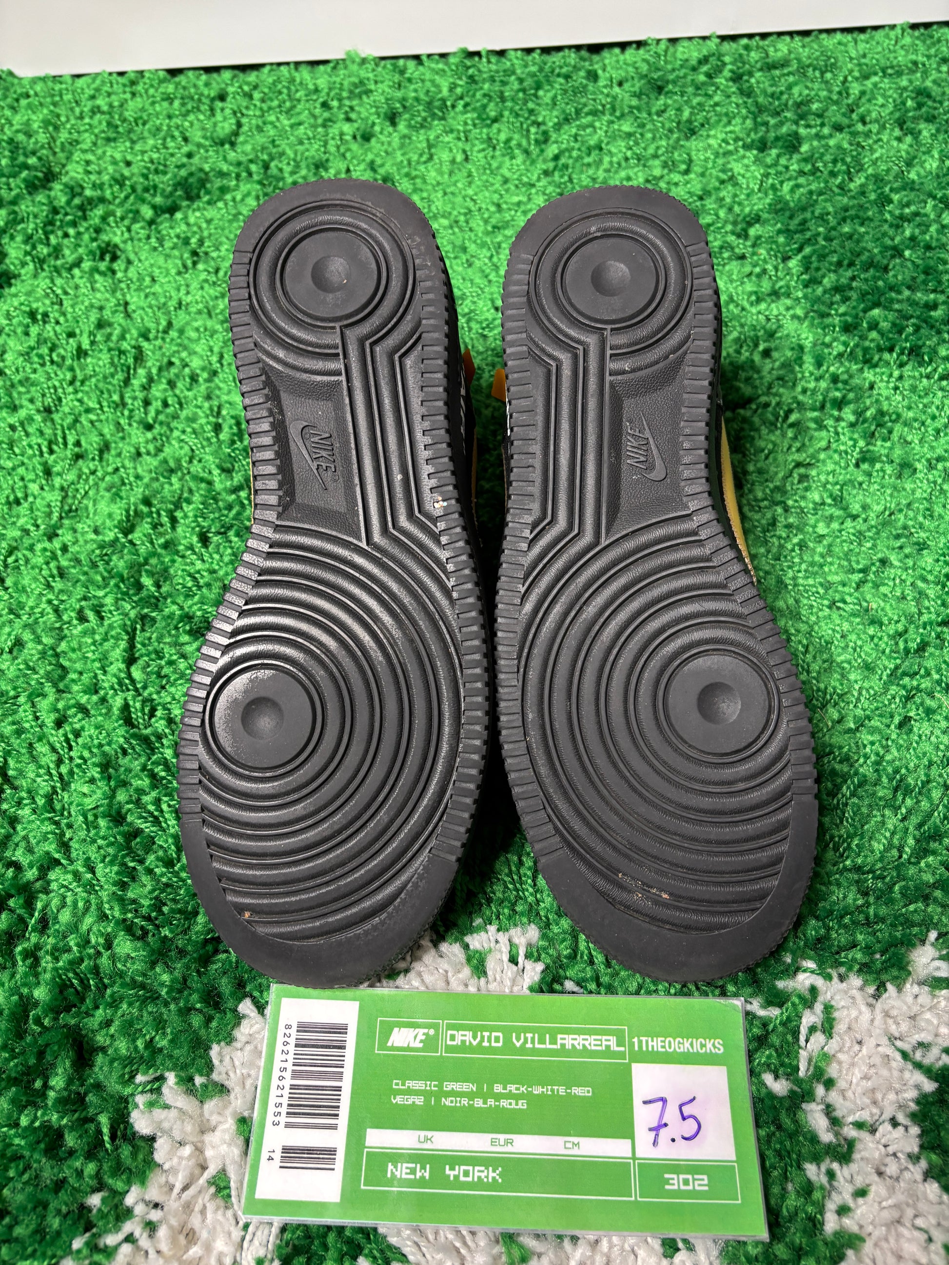 Nike Air Force 1 OFF WHITE Black - size 7.5