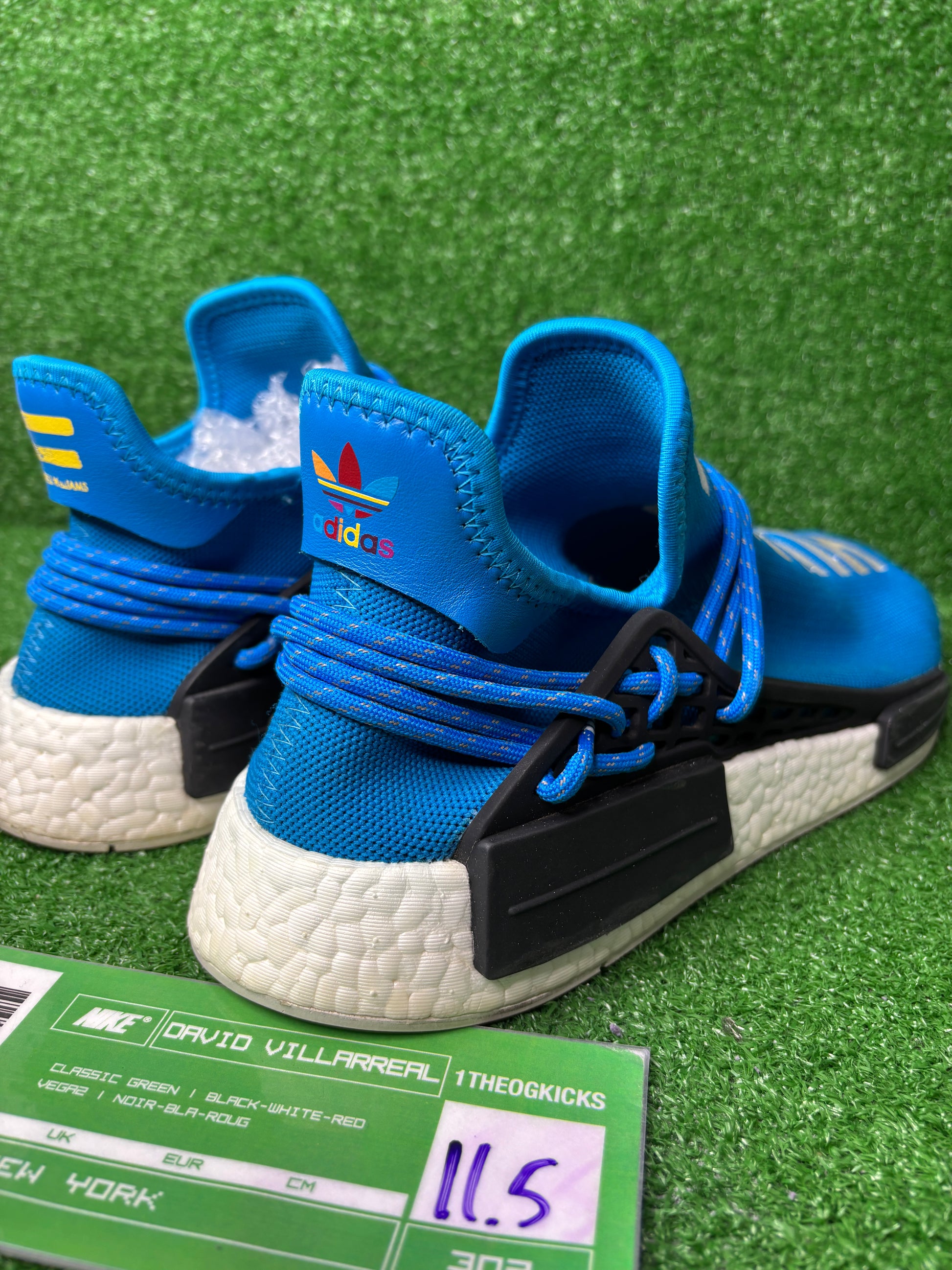 Addidas Pharrell x NMD Human Race 'Sharp Blue' - Size 11.5