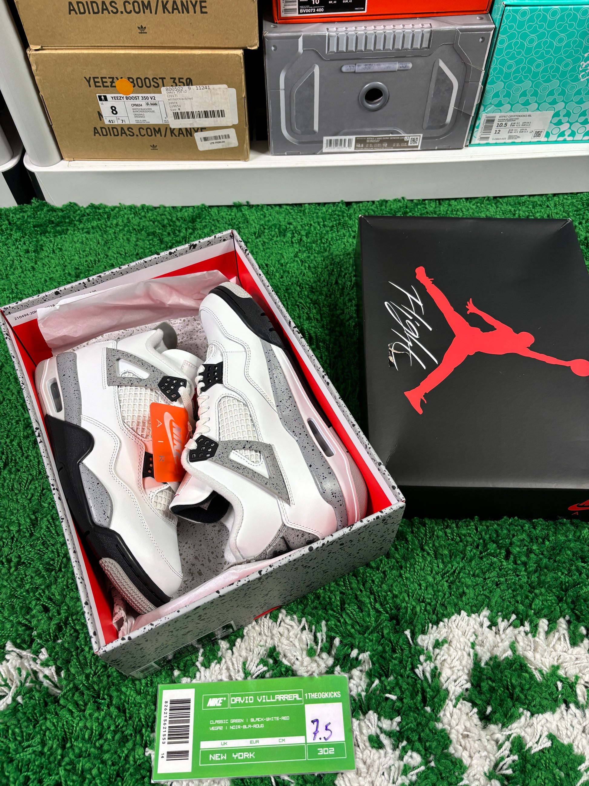 Jordan 4 White Cement - Size 7.5