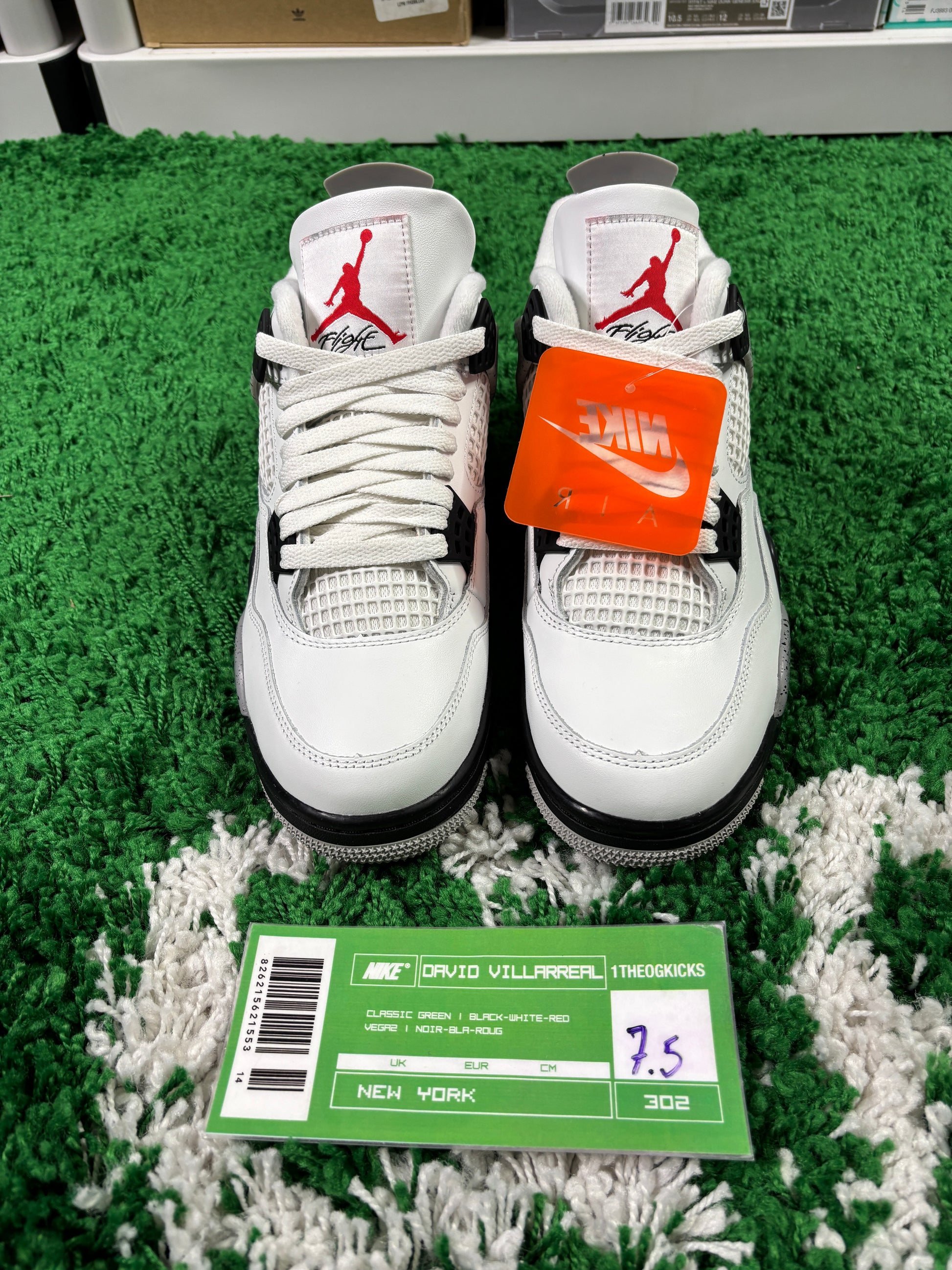 Jordan 4 White Cement - Size 7.5