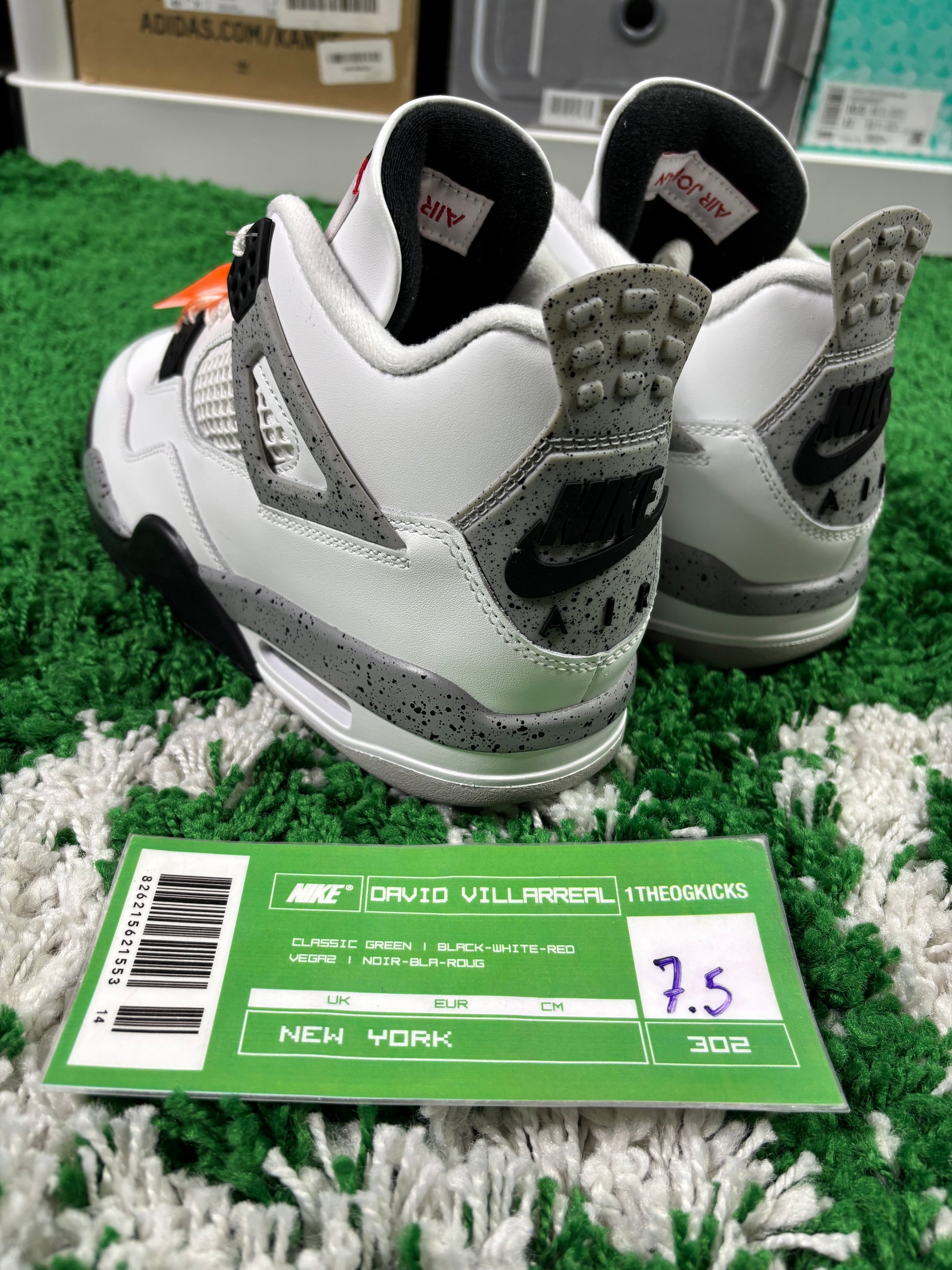 Jordan 4 White Cement - Size 7.5