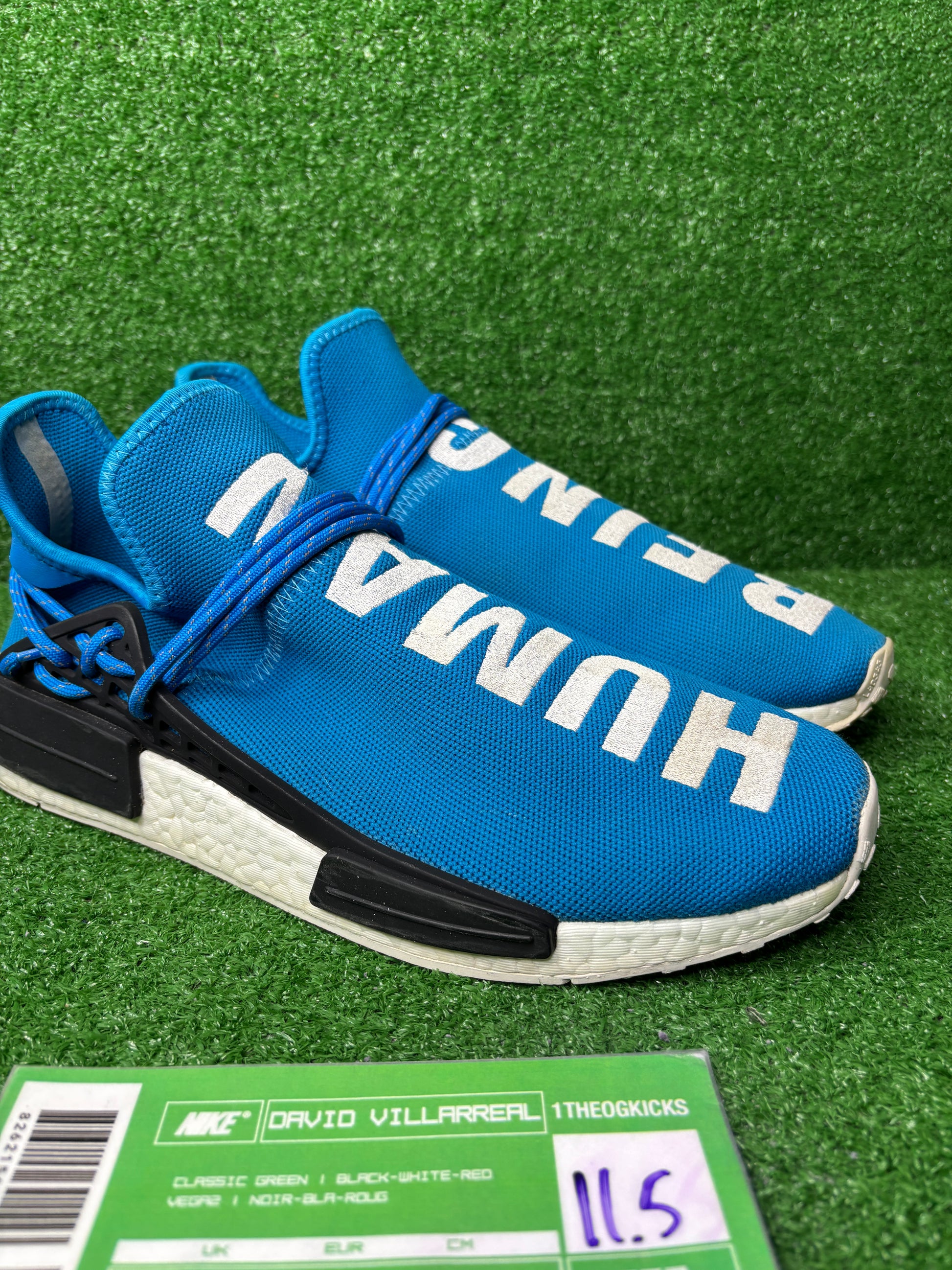 Addidas Pharrell x NMD Human Race 'Sharp Blue' - Size 11.5
