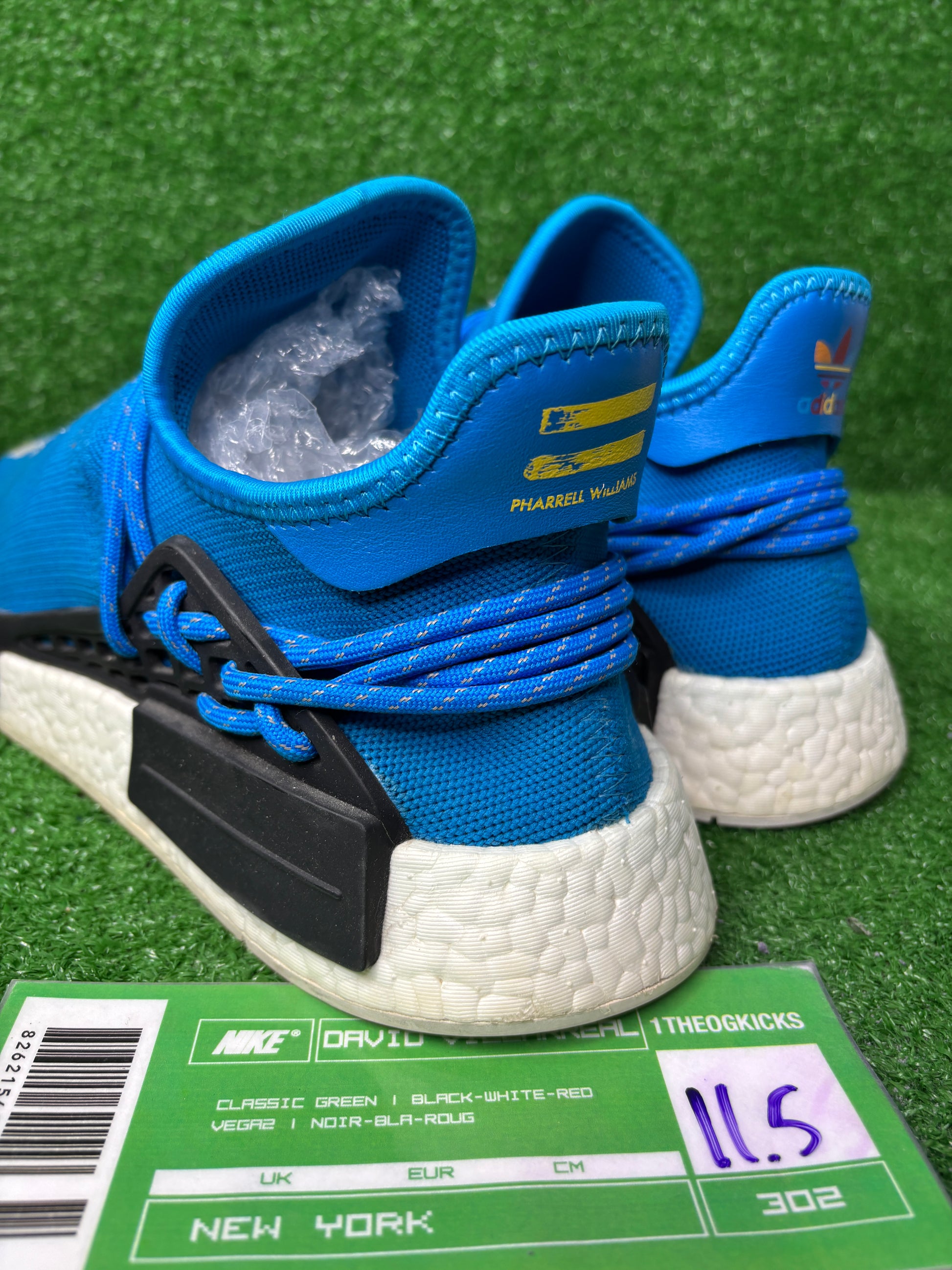Addidas Pharrell x NMD Human Race 'Sharp Blue' - Size 11.5