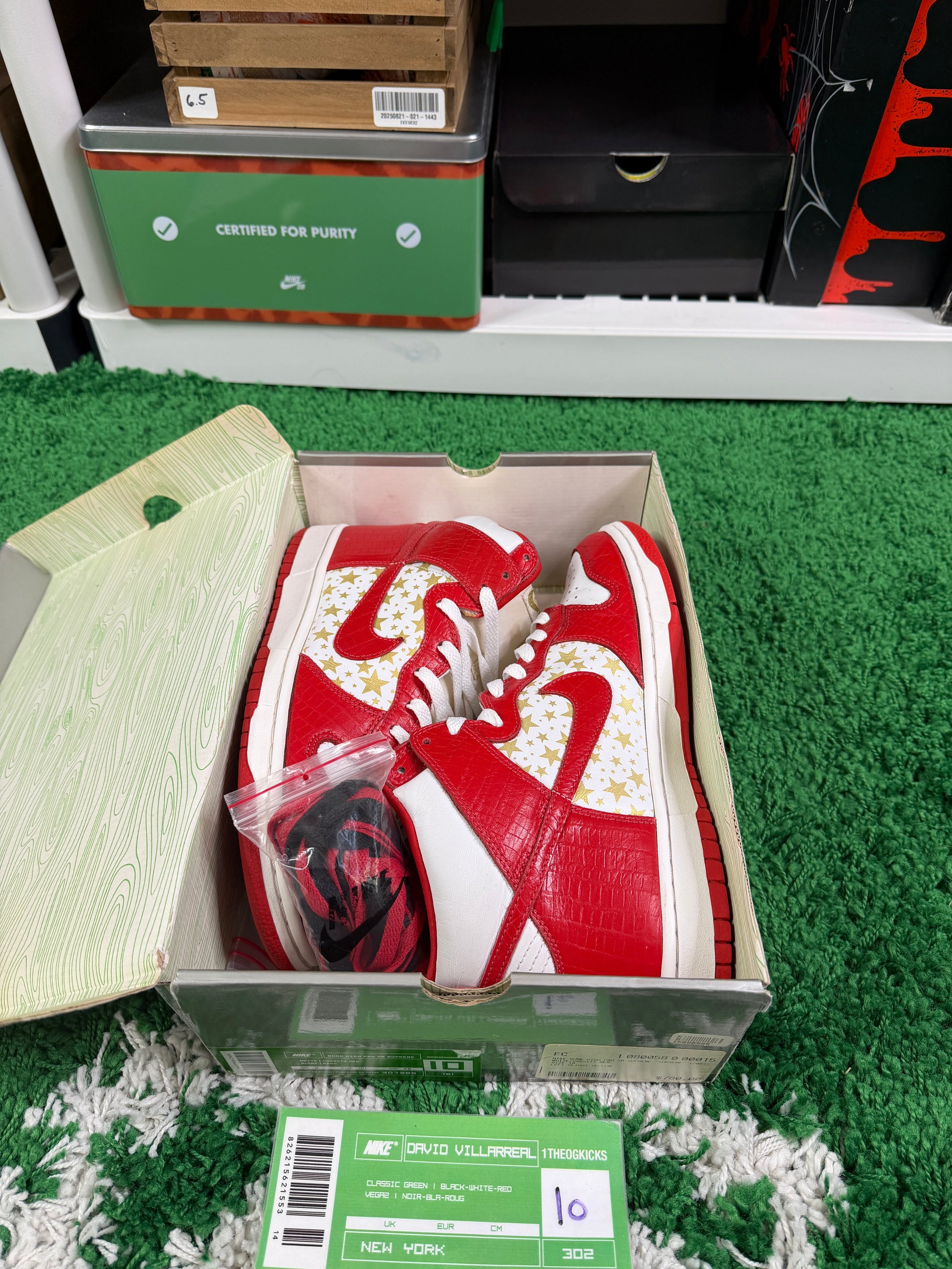 Nike Sb Red Supreme Highs - Size 10.5