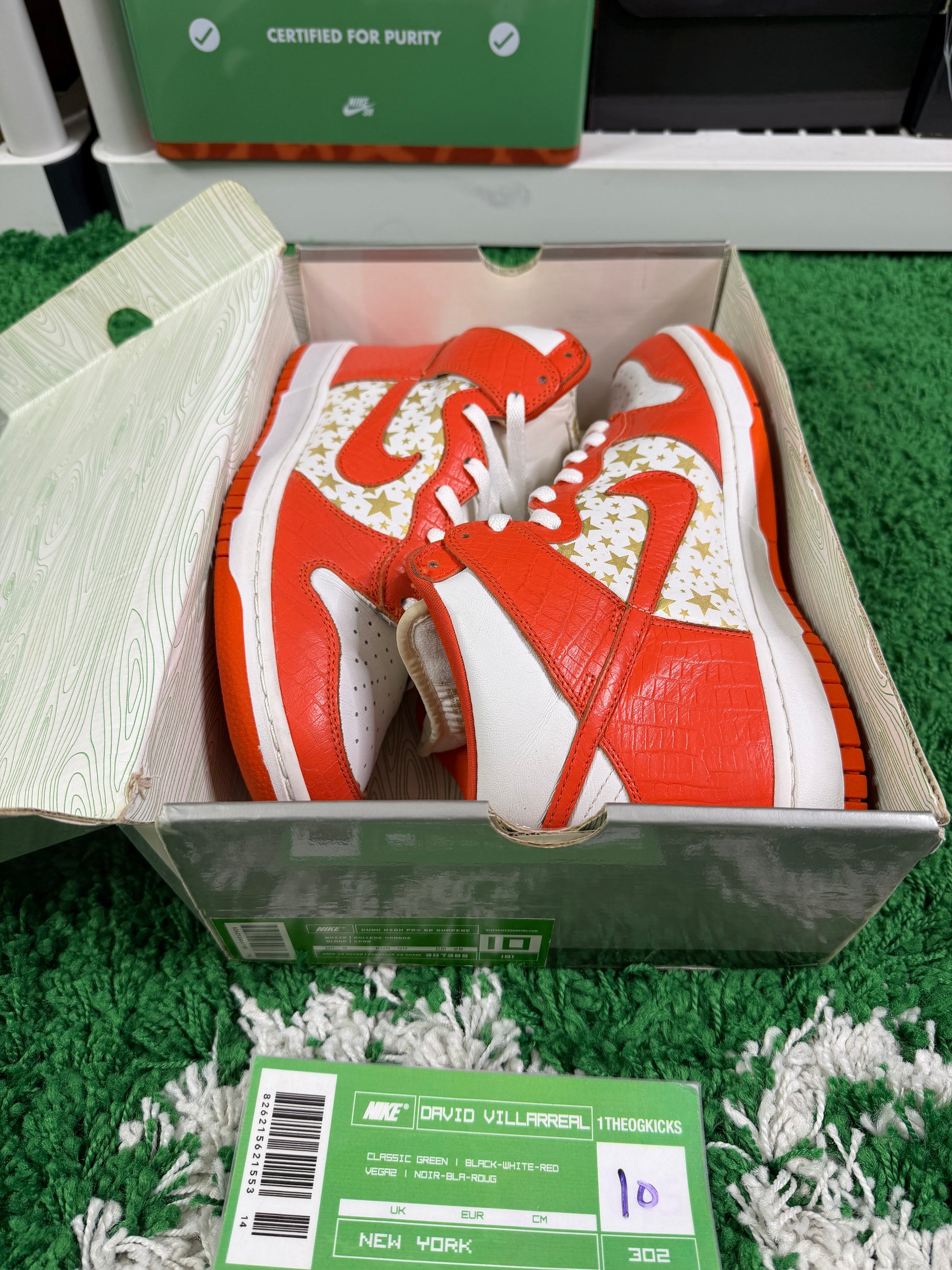 Nike Sb Orange Supreme Highs - Size 10