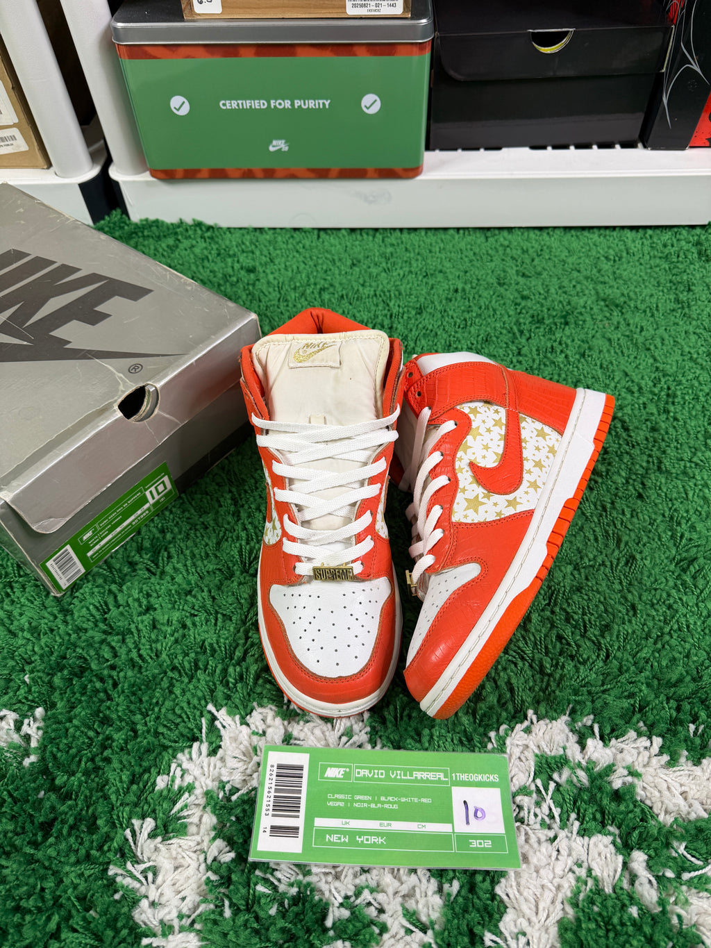 Nike Sb Orange Supreme Highs - Size 10