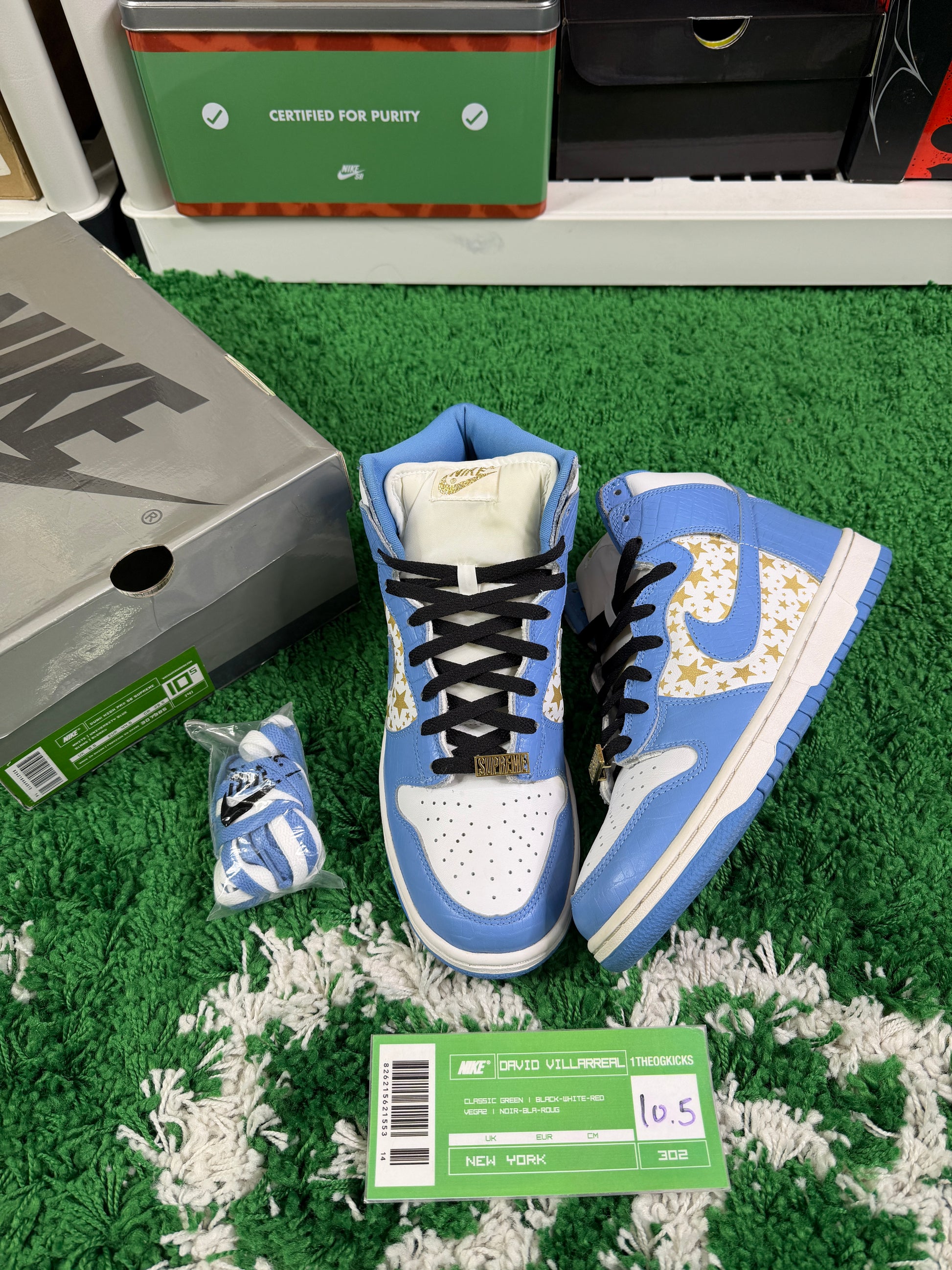 Nike Sb Blue Supreme Highs - Size 10.5