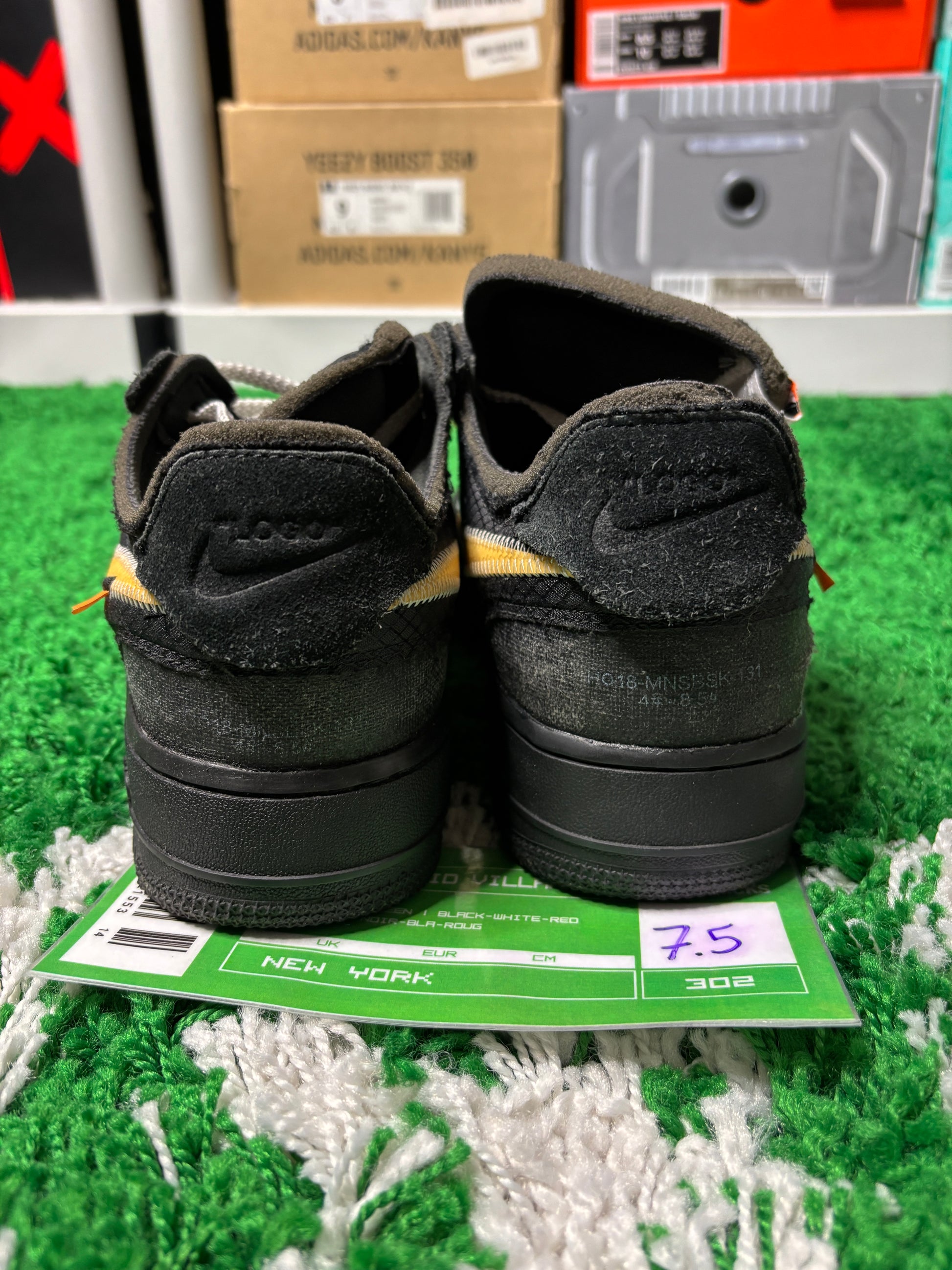 Nike Air Force 1 OFF WHITE Black - size 7.5