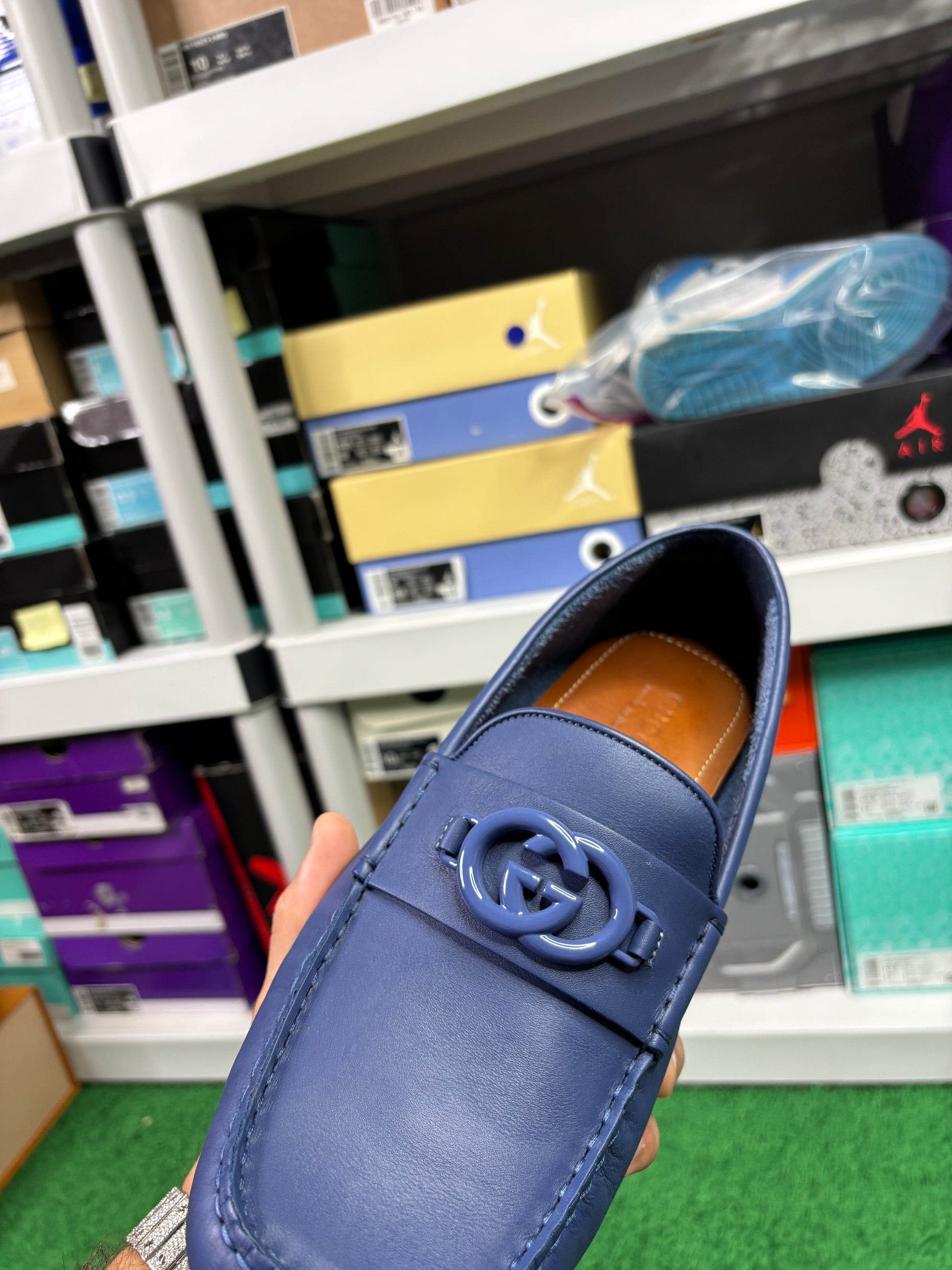 Gucci Interlocking GG Leather Loafers - Size 10.5