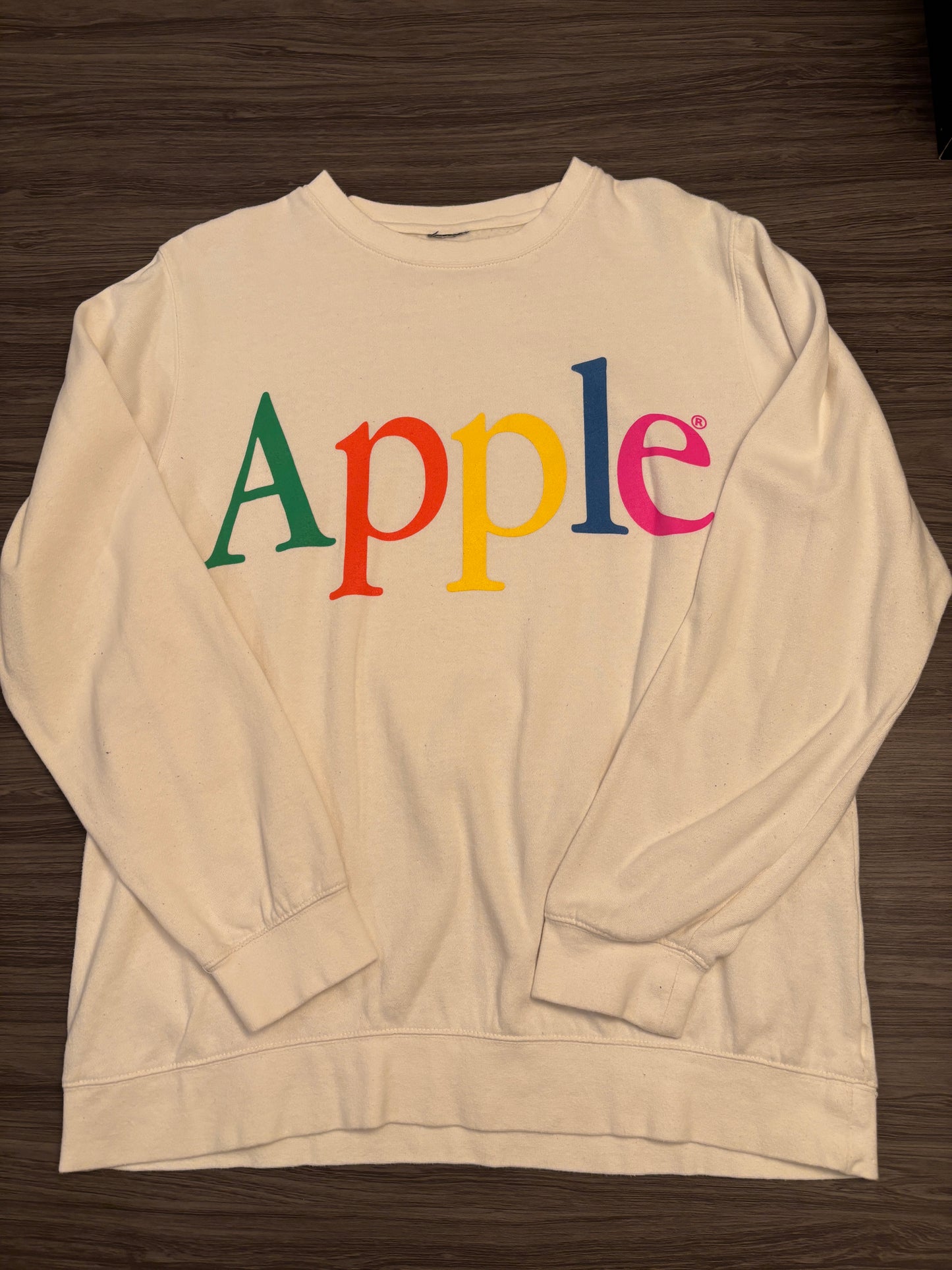 Vintage Jerzees Apple Computer Rainbow Logo Crewneck - Size L