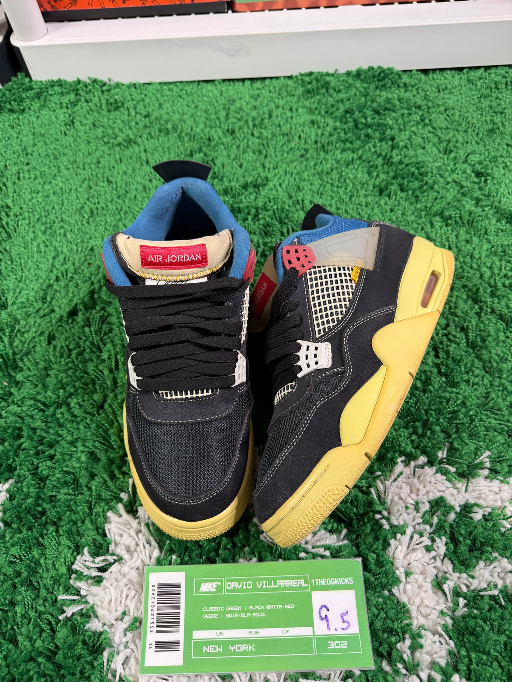 Jordan 4 Union Off Noir - Size 9.5