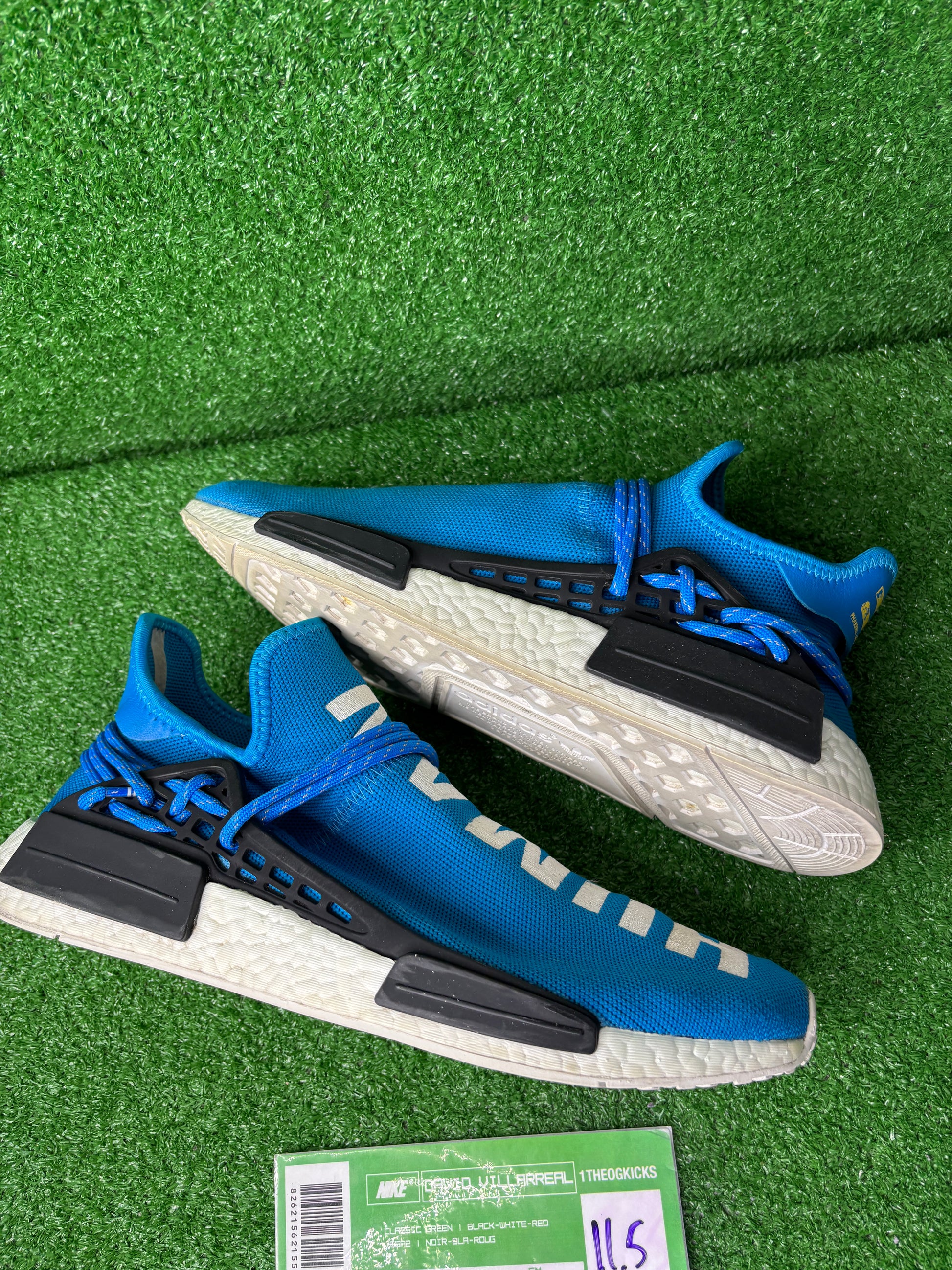 Addidas Pharrell x NMD Human Race 'Sharp Blue' - Size 11.5