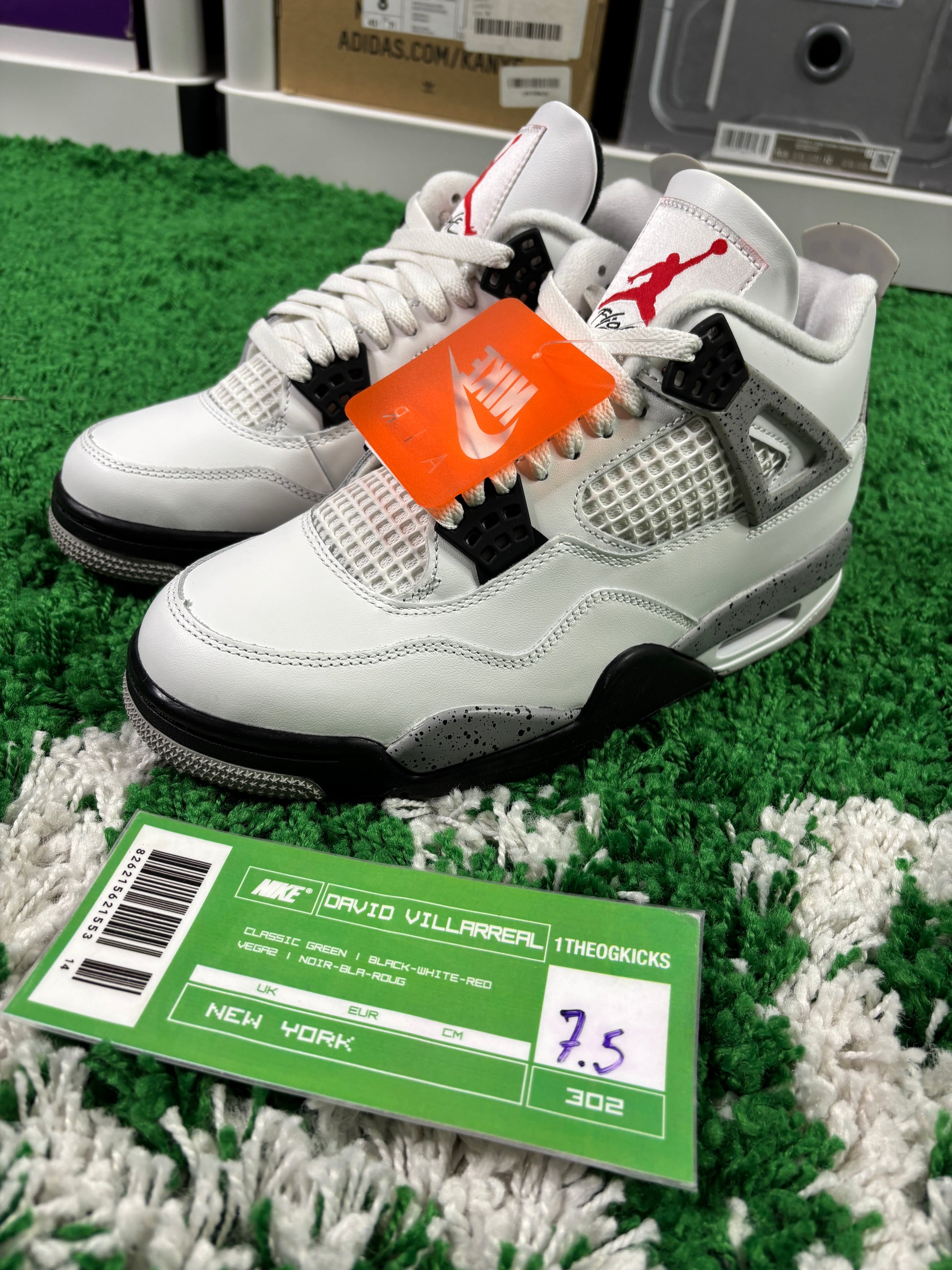 Jordan 4 White Cement - Size 7.5