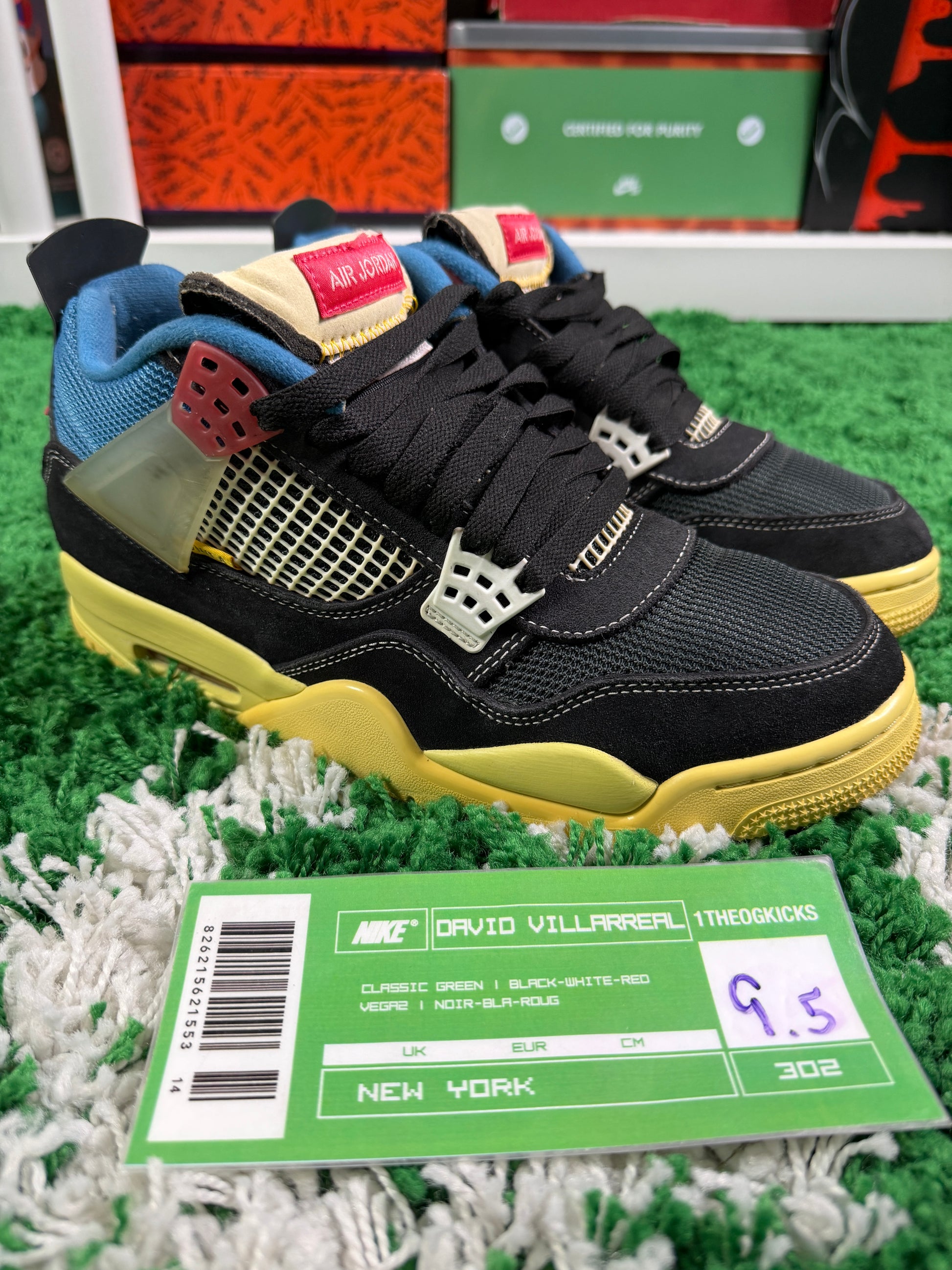 Jordan 4 Union Off Noir - Size 9.5