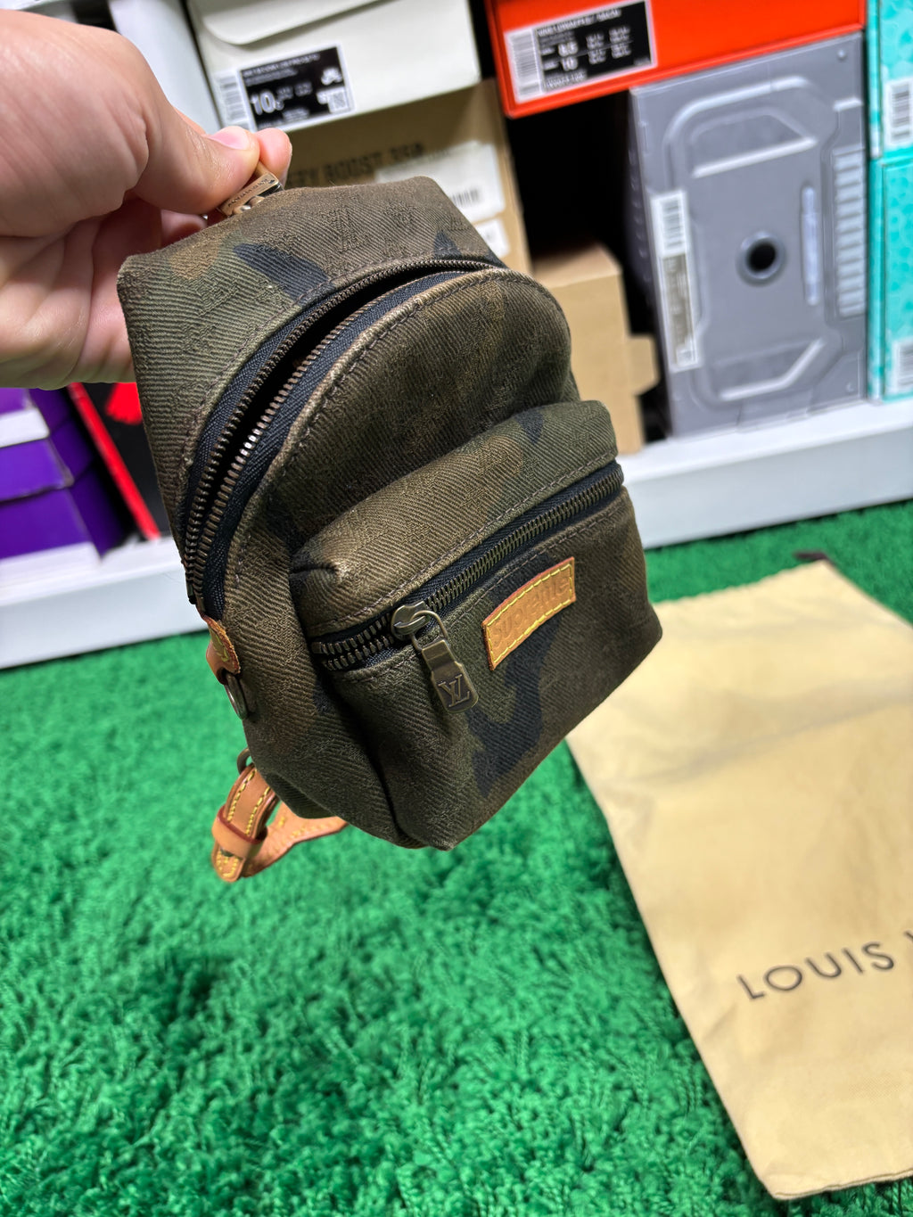 LV x Supreme Apollo Camo Collab Keychain Backpack