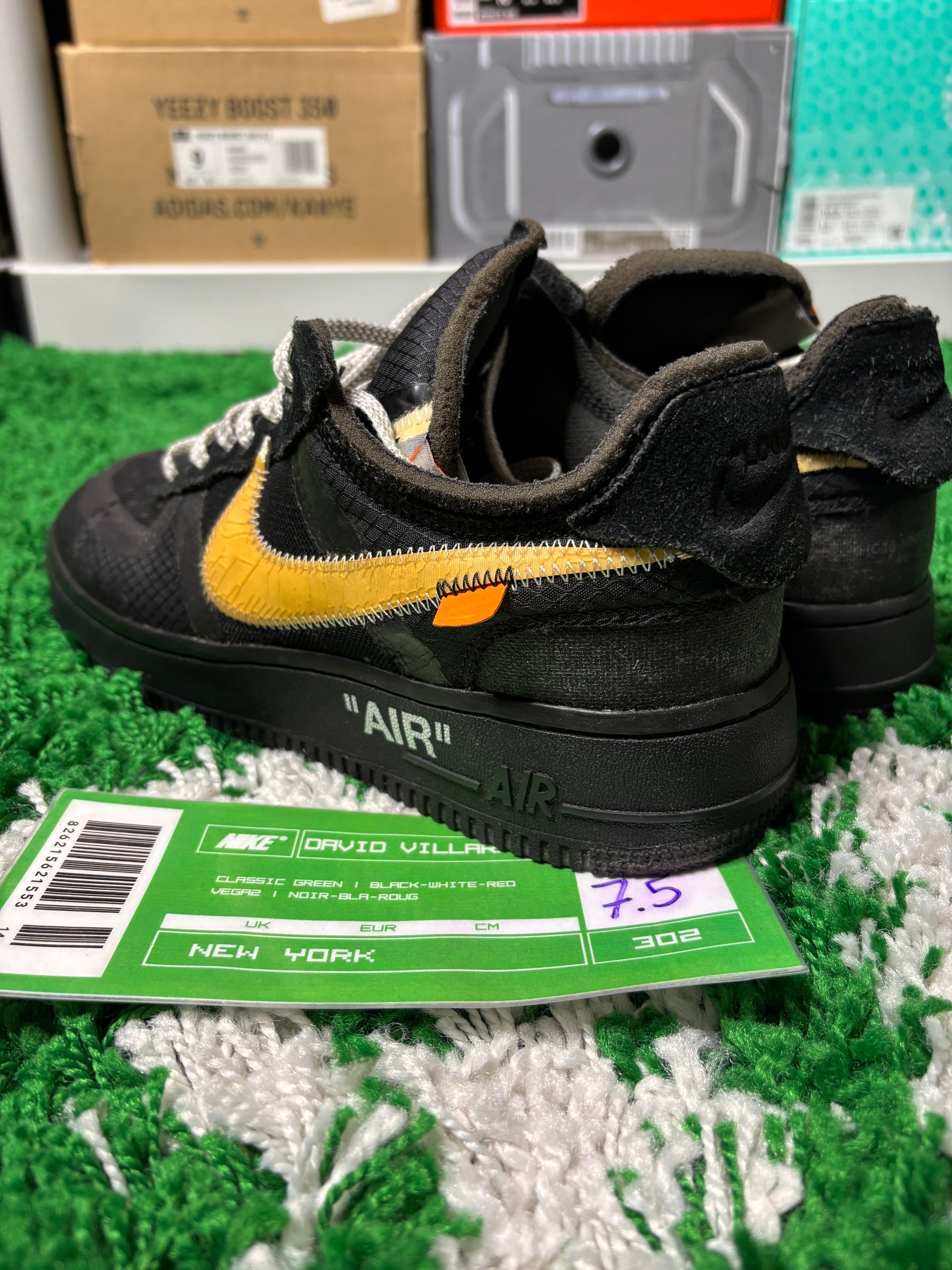 Nike Air Force 1 OFF WHITE Black - size 7.5