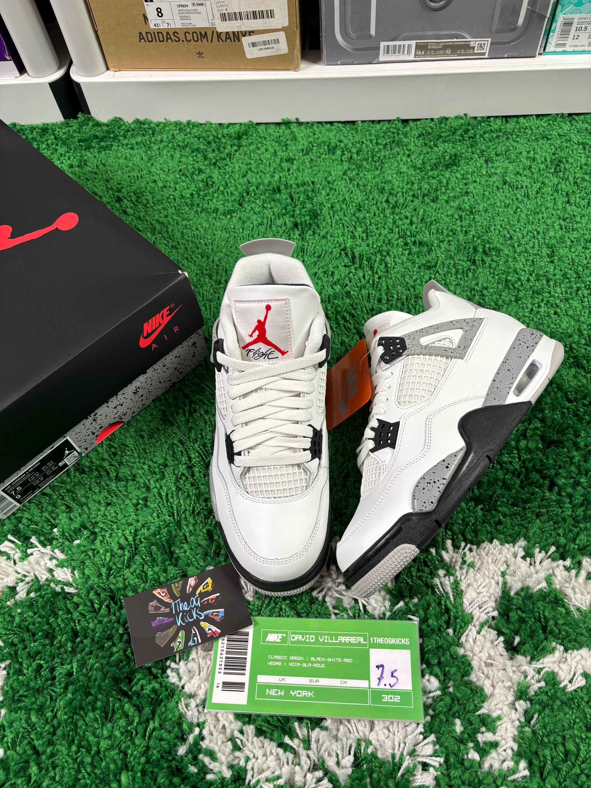 Jordan 4 White Cement - Size 7.5