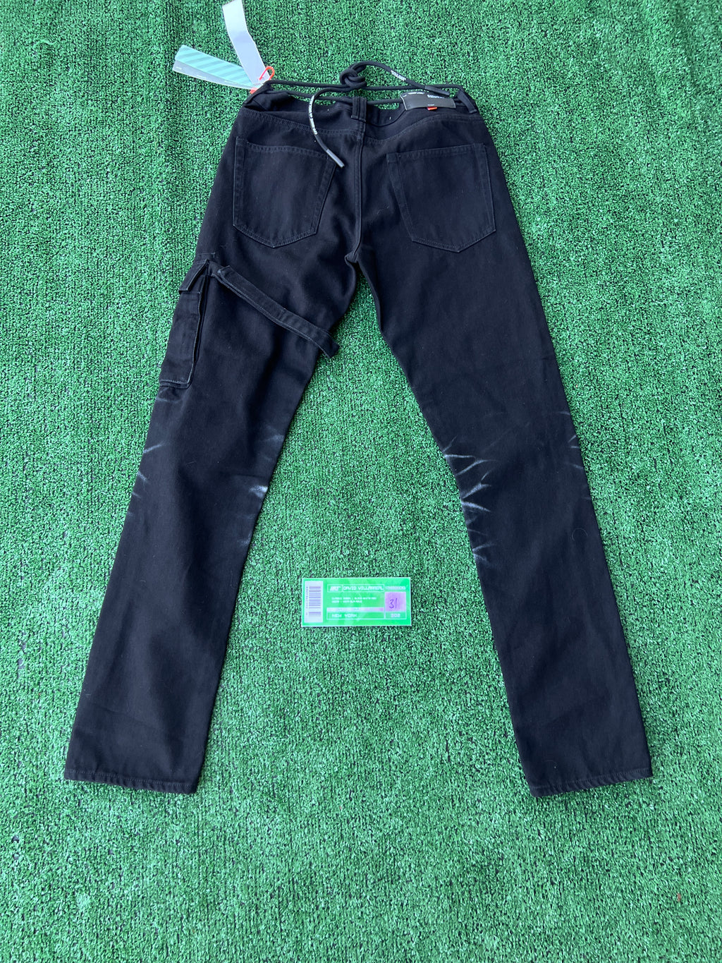 Off-White Black Slim Asymmetric Jeans - Size 31