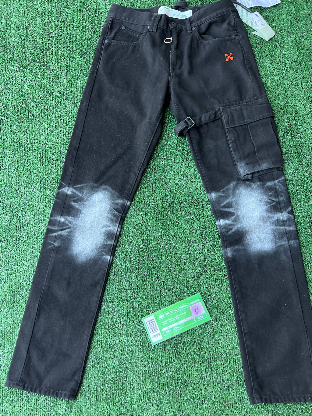 Off-White Black Slim Asymmetric Jeans - Size 31